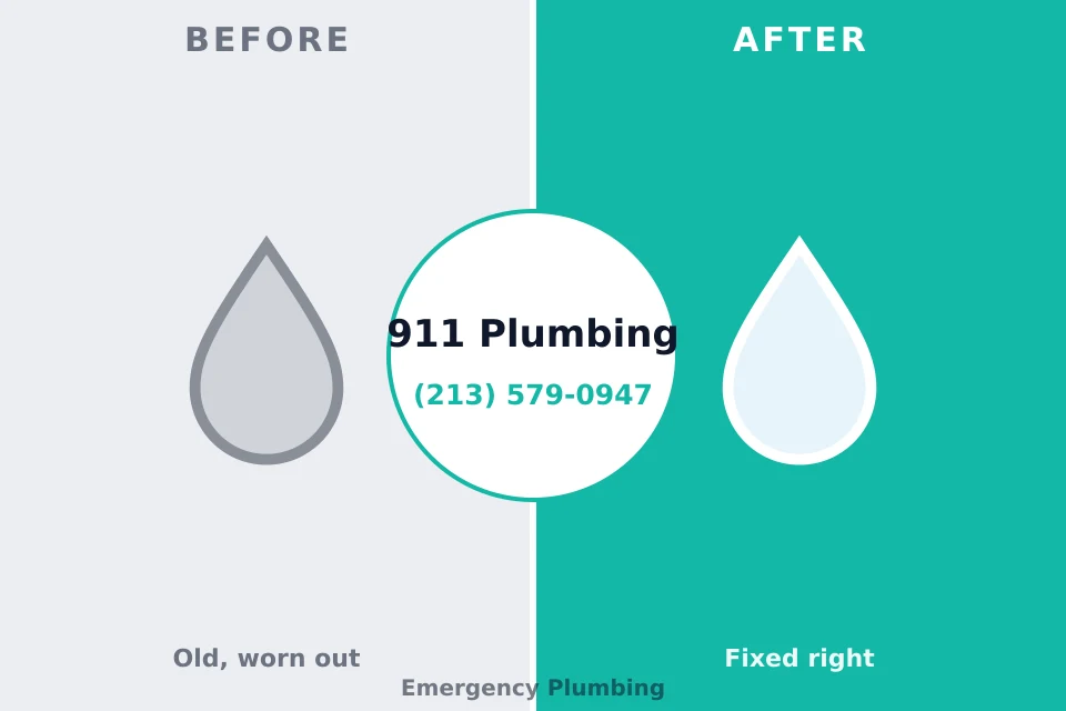Before and after: plumbing repair Gouldtown, NJ